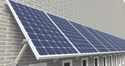 Residential solar service discussion with rooftop panel visuals